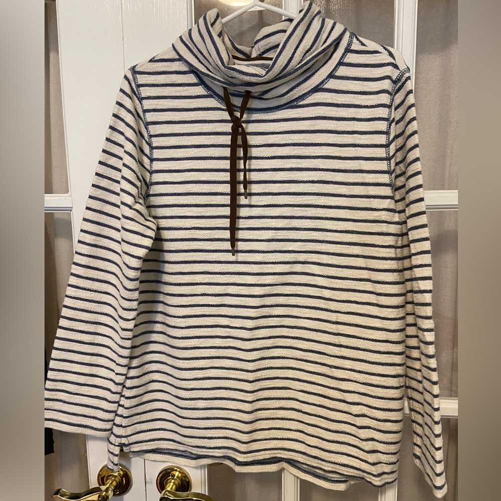 Chaps striped terry cloth pullover